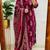 Floral printed maroon pure cotton  kurta trouser and dupatta set