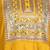 Mustard anarkali with embroidered yoke