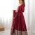 heavy chinon silk thred with sequnce work anarkali gown dupatta set