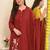 Floral embroidered round neck pure cotton kurta trosuer and dupatta set