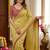 Light Olive Color Hand Work Satin Silk Saree