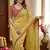 Light Olive Color Hand Work Satin Silk Saree