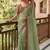 Sea-Green Color Hand Work Satin Silk Saree