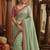Sea-Green Color Hand Work Satin Silk Saree