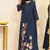 Floral embroidered round neck pure cotton kurta trosuer and dupatta set