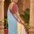 Sky Blue Color Hand Work Satin Silk Saree