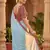 Sky Blue Color Hand Work Satin Silk Saree