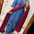 Floral embroidered round neck pure cotton kurta trosuer and dupatta set