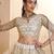 Fantastic Off-White Thread Embroidered Net Wedding Wear Lehenga Choli