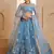 Fabulous Blue Thread Embroidered Net Sangeet Wear Lehenga Choli
