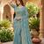 Sky Blue Color Gold  Beads Work with Cut work Satin Silk Saree