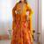 Stunning Mustard Yellow Printed Georgette Crop Top Lehenga With Jacket