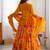 Stunning Mustard Yellow Printed Georgette Crop Top Lehenga With Jacket