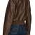Brown leather bomber jacket women genuine leather rib jacket