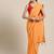 Orange Hand Embroidered Georgette Sustainable Saree