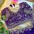 Purple Color Embroidery sequence work heavy border Satin Saree