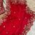 Red Color Embroidery sequence work heavy border Satin Saree