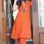 Floral embroidered  cotton v neck kurta & trouser set