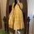 Women's Rayon Printed Designer Yellow Tiered Casual & Party Wear Dress|Party Wear Casual Designer Tiered Dress For Girls