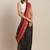 Black & Red Bandhani Kota Doria Silk Saree