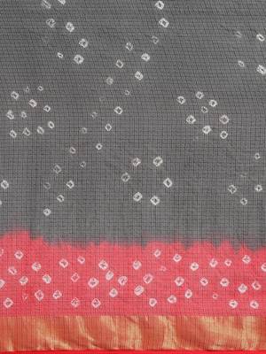 black red kota doria silk bandhani saree 3