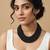 Nvr women vintage braided beads black coloured necklace