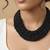 Nvr women vintage braided beads black coloured necklace