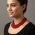 Nvr women vintage braided beads red coloured necklace