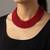 Nvr women vintage braided beads red coloured necklace
