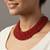 Nvr women vintage braided beads red coloured necklace