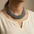 Nvr women vintage braided beads grey coloured necklace