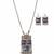 Nvr women german silver long necklace with earrings set