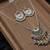 Nvr women oxidised silver-plated long chain necklace with earrings set