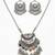 Nvr women oxidised silver-plated long chain necklace with earrings set