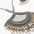 Nvr women oxidised silver finish mirror work necklace with earrings set