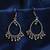 Nvr women's traditional silver plated chandbali earrings