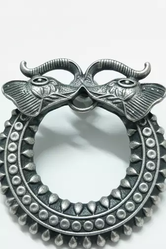 Nvr women oxidized silver plated elephant design drop earrings