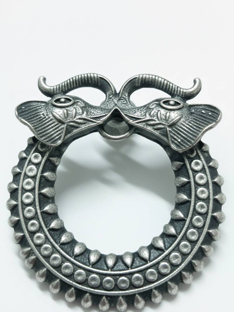 Nvr women oxidized silver plated elephant design drop earrings