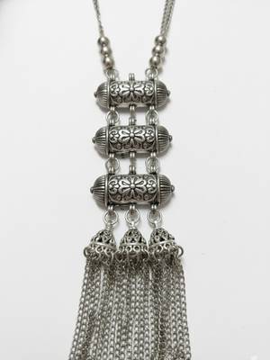 Nvr women's silver-plated oxidised tribal jewellery set 5