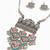 Nvr women oxidized multicolor ghungroo necklace with earrings set