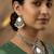 Nvr women oxidized silver-tone mirror & pearl ethnic necklace with earring set