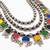Nvr women multicolor german silver elite chic artificial stones layered jewellery set