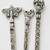 Nvr women's set of 3 assorted oxidised german silver juda hair stick