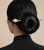 Nvr women's set of 3 oxidised german silver assorted juda hair stick