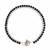Nvr women silver-plated oxidised german silver anklet with black beads