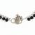 Nvr women silver-plated oxidised german silver anklet with black beads