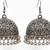 Nvr women german silver oxidised dome shaped jhumka earrings