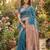 Blue color printed casual saree with blouse
