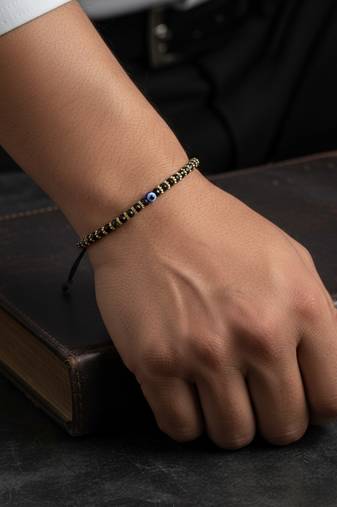 Nvr unisex evil eye beaded adjustable bracelet