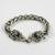 Nvr men's silver plated lion design bracelet